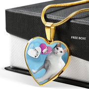 Japanese Bobtail Cat Heart Pendant Luxury Necklace-Free Shipping - Deruj.com