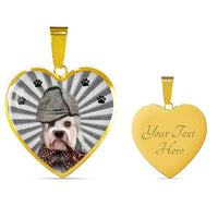 Dandie Dinmont Terrier Print Heart Pendant Luxury Necklace-Free Shipping - Deruj.com