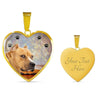 Staffordshire Bull Terrier Print Heart Pendant Luxury Necklace-Free Shipping - Deruj.com