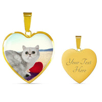 Exotic Shorthair Cat Print Heart Pendant Luxury Necklace-Free Shipping - Deruj.com