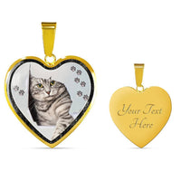 Charming Cat Art Print Heart Charm Necklaces-Free Shipping - Deruj.com