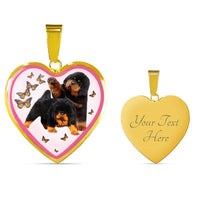 Tibetan Mastiff Dog Print Heart Pendant Luxury Necklace-Free Shipping - Deruj.com