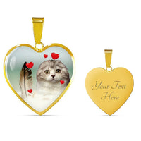 Scottish Fold Print Heart Pendant Luxury Necklace-Free Shipping - Deruj.com