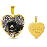 Entlebucher Mountain Dog Print Heart Pendant Luxury Necklace-Free Shipping - Deruj.com