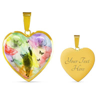 Cute Russian Blue Cat Print Heart Pendant Luxury Necklace-Free Shipping - Deruj.com