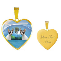 Cornish Rex Cat Print Heart Pendant Luxury Necklace-Free Shipping - Deruj.com