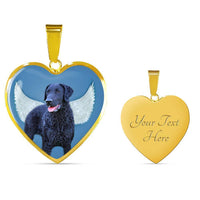 Amazing Curly Coated Retriever Print Heart Pendant Luxury Necklace-Free Shipping - Deruj.com