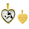 Bull Terrier Dog Art Print Heart Charm Necklaces-Free Shipping - Deruj.com