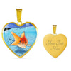 Comet Fish Print Heart Charm Necklace-Free Shipping - Deruj.com