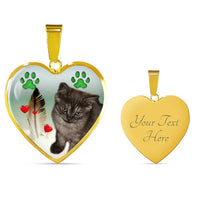 Selkirk Rex Print Heart Pendant Luxury Necklace-Free Shipping - Deruj.com