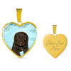 Spanish Water Dog Print Heart Pendant Luxury Necklace-Free Shipping - Deruj.com