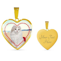 American Curl Print Heart Pendant Luxury Necklace-Free Shipping - Deruj.com