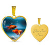 Fantail Fish Print Heart Charm Necklace-Free Shipping - Deruj.com