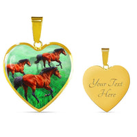 Arabian Horse Art Print Heart Charm Necklaces-Free Shipping - Deruj.com