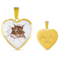 Amazing Cat Art Print Heart Charm Necklaces-Free Shipping - Deruj.com