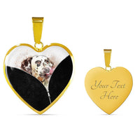Dalmatian Dog Art Print Heart Charm Necklaces-Free Shipping - Deruj.com