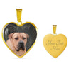 South African Boerboel Dog Print Heart Pendant Luxury Necklace-Free Shipping - Deruj.com