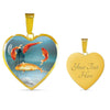 Goldfish Print Heart Charm Necklace-Free Shipping - Deruj.com