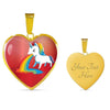 Unicorn Rainbow Print Heart Pendant Luxury Necklace-Free Shipping - Deruj.com