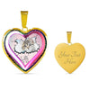Cute Painted Cat Print Heart Charm Necklaces-Free Shipping - Deruj.com