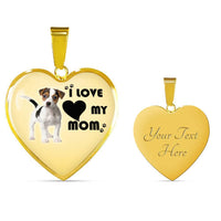 Jack Russell Terrier Print Heart Pendant Luxury Necklace-Free Shipping - Deruj.com