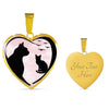 Cat Vector Art Print Heart Charm Necklaces-Free Shipping - Deruj.com