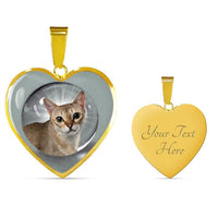 Singapura Cat Print Heart Pendant Luxury Necklace-Free Shipping - Deruj.com