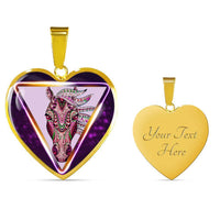 Horse Designer Art Print Heart Charm Necklaces-Free Shipping - Deruj.com