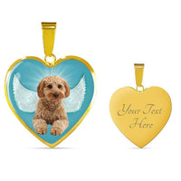 Cavapoo Dog Print Heart Pendant Luxury Necklace-Free Shipping - Deruj.com