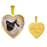 Lovely Snowshoe Cat Print Heart Pendant Luxury Necklace-Free Shipping - Deruj.com