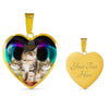 Siberian Cat Print Heart Pendant Luxury Necklace-Free Shipping - Deruj.com