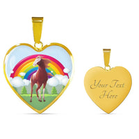 American Paint Horse Print Heart Pendant Luxury Necklace-Free Shipping - Deruj.com