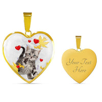 American Shorthair Print Heart Pendant Luxury Necklace-Free Shipping - Deruj.com