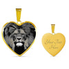 Lion Grey Art Print Heart Charm Necklaces-Free Shipping - Deruj.com