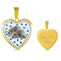 Irish Wolfhound Dog Print Heart Pendant Luxury Necklace-Free Shipping - Deruj.com