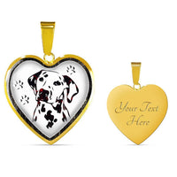 Lovely Dalmatian Dog Print Heart Charm Necklaces-Free Shipping - Deruj.com