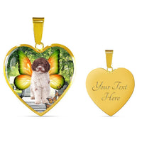 Cute Lagotto Romagnolo Dog Print Heart Pendant Luxury Necklace-Free Shipping - Deruj.com