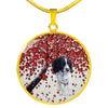 English Springer Spaniel Print Circle Pendant Luxury Necklace-Free Shipping - Deruj.com