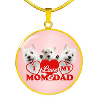 West Highland White Terrier (Westie) Family Print Circle Pendant Luxury Necklace-Free Shipping - Deruj.com