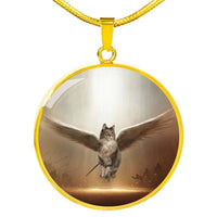 Norwegian Forest Cat Print Circle Pendant Luxury Necklace-Free Shipping - Deruj.com