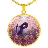 Bearded Vulture Bird Art Print Circle Pendant Luxury Necklace-Free Shipping - Deruj.com
