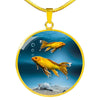 Butterfly Koi Fish Print Luxury Circle Necklace -Free Shipping - Deruj.com