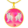 Devon Rex Cat Print Circle Pendant Luxury Necklace-Free Shipping - Deruj.com