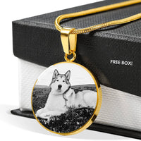 Cute Alaskan Malamute Print Luxury Necklace- Free Shipping - Deruj.com