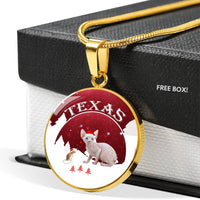 Sphynx Cat Print Circle Pendant Luxury Necklace-Free Shipping - Deruj.com