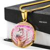 Creamy Unicorn Print Circle Pendant Luxury Necklace-Free Shipping - Deruj.com