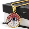 English Springer Spaniel Print Circle Pendant Luxury Necklace-Free Shipping - Deruj.com