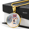 Labrador Retriever Texas Print Circle Pendant Luxury Necklace-Free Shipping - Deruj.com