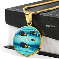 Achilles Tang Fish Print Luxury Circle Necklace -Free Shipping - Deruj.com