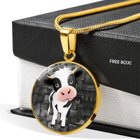 Cow Print Circle Pendant Luxury Necklace-Free Shipping - Deruj.com
